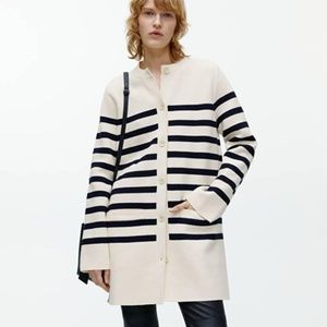 NWOT Arket stripe cotton cardigan coat